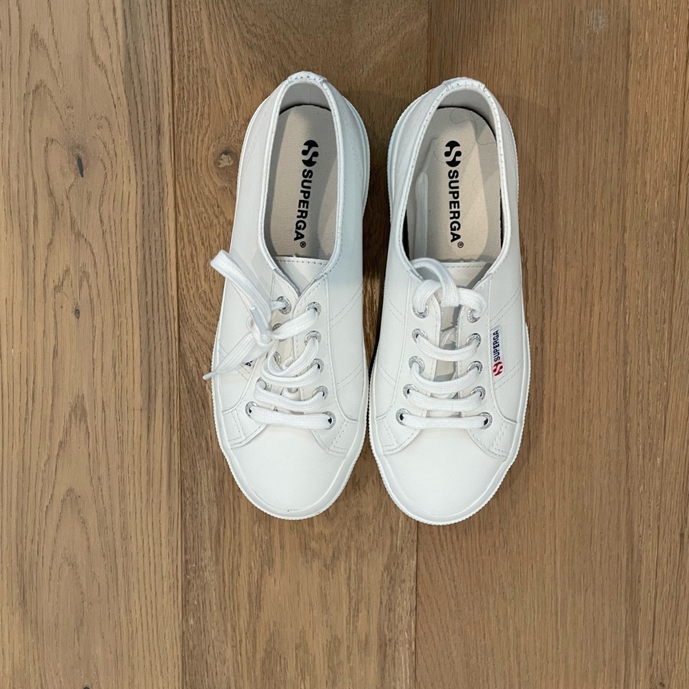 Leather Superga White sneakers. Perfect condition. Worn once.